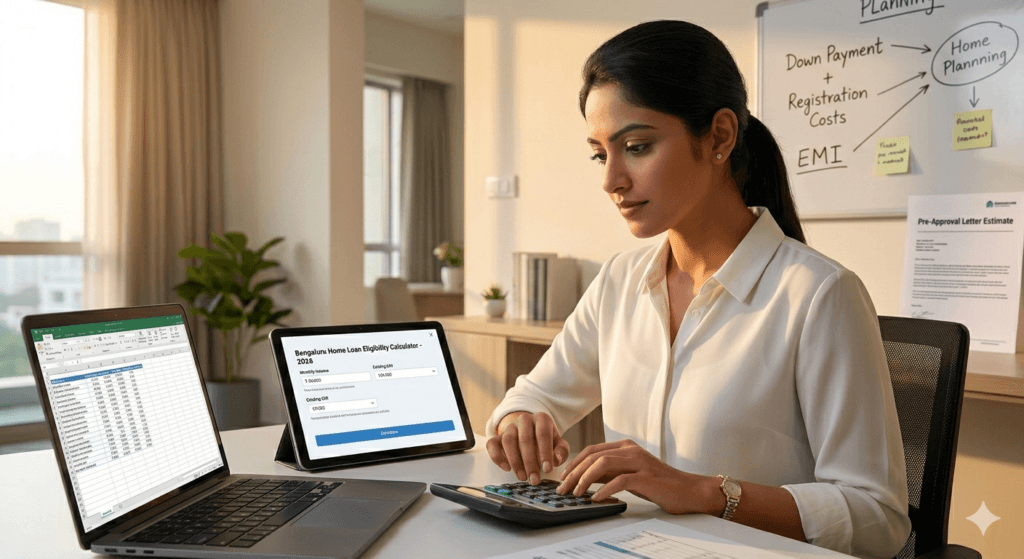 First-Time Homebuyer in Bengaluru discussing home loan eligibility with a bank advisor