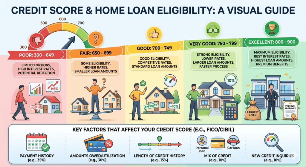 Credit score evaluation for home loan approval