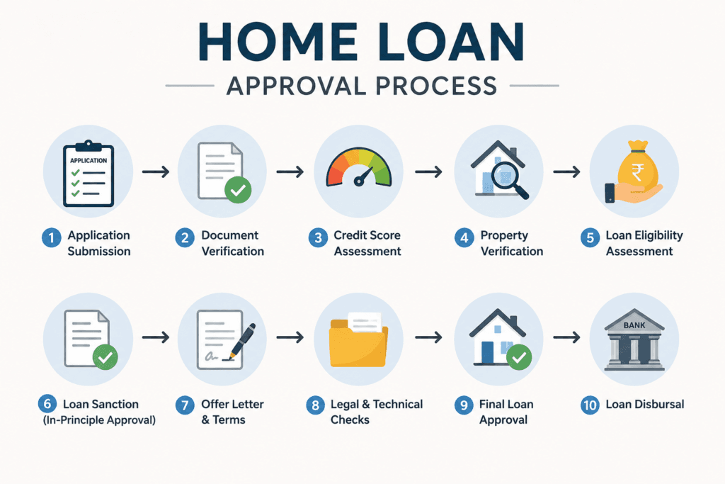 Homebuyer reviewing home loan approval documents