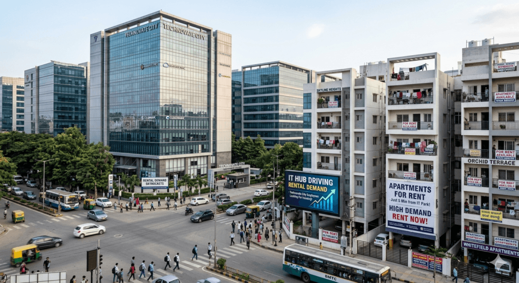IT professionals working in Whitefield business district